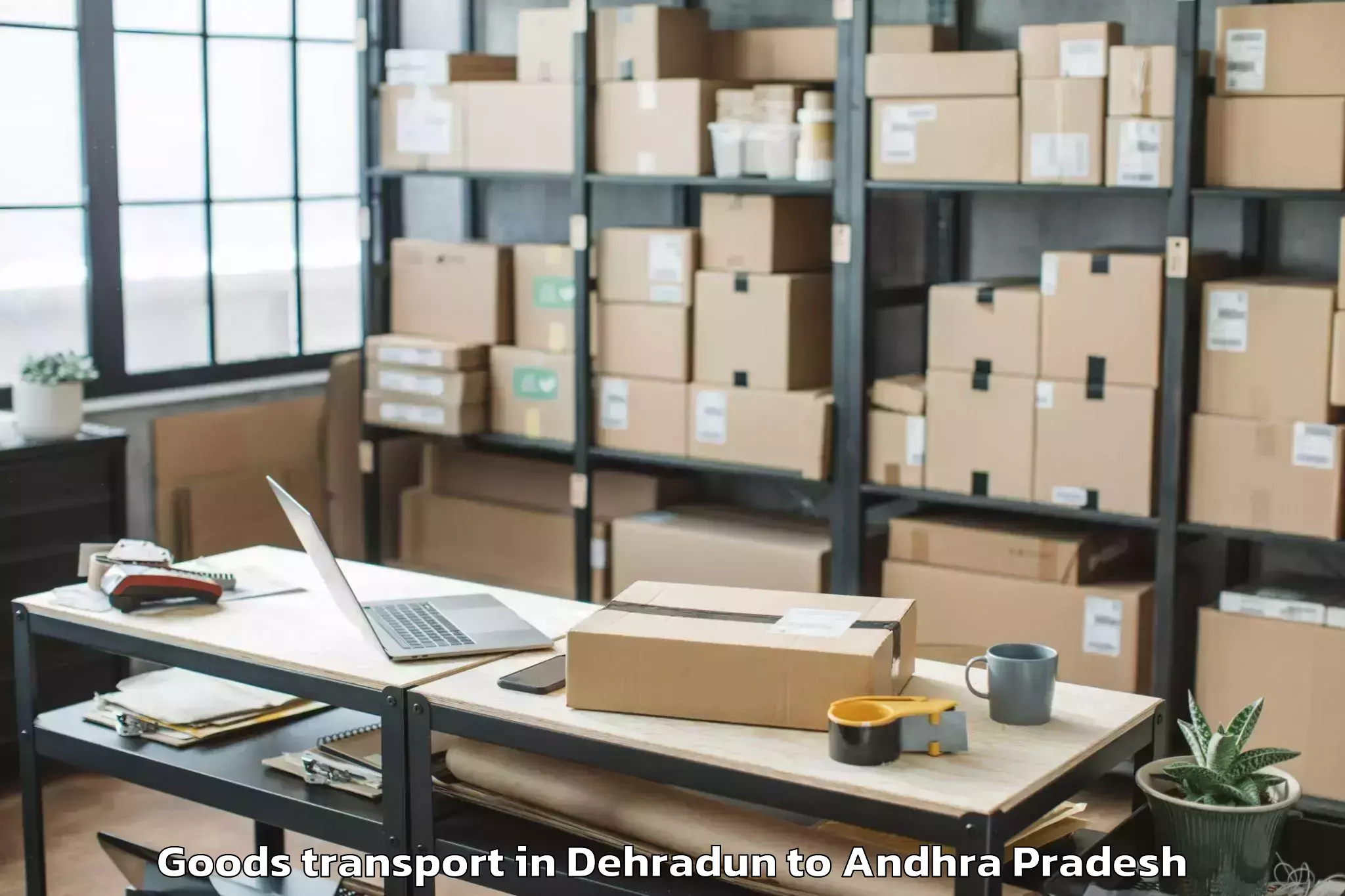 Book Dehradun to Unguturu Goods Transport